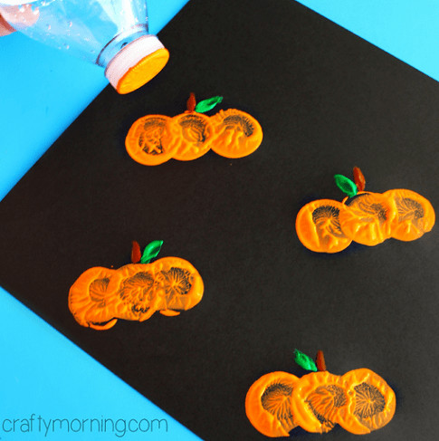 Image for Water Bottle Cap Pumpkin Stamping Craft
