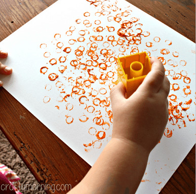 Image for Simple Lego Stamped Pumpkin Craft for Kids