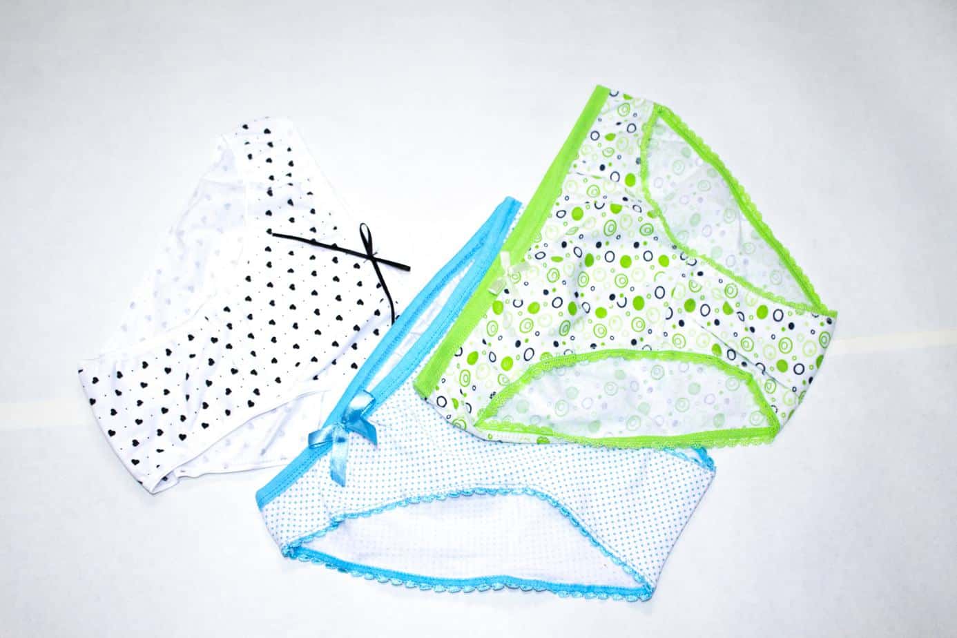 three colorful toddler underwears