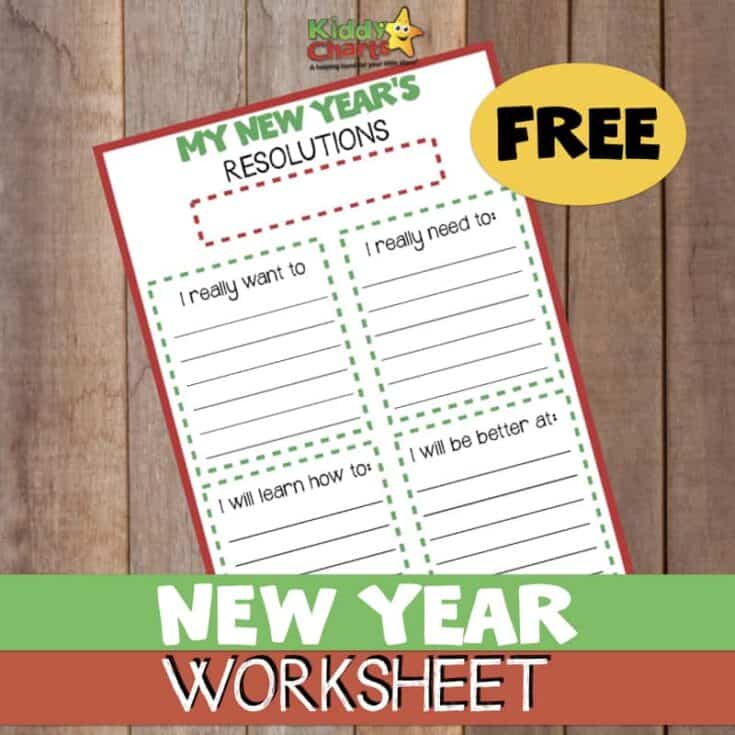 Image for Free printable kids' new year's resolution worksheet