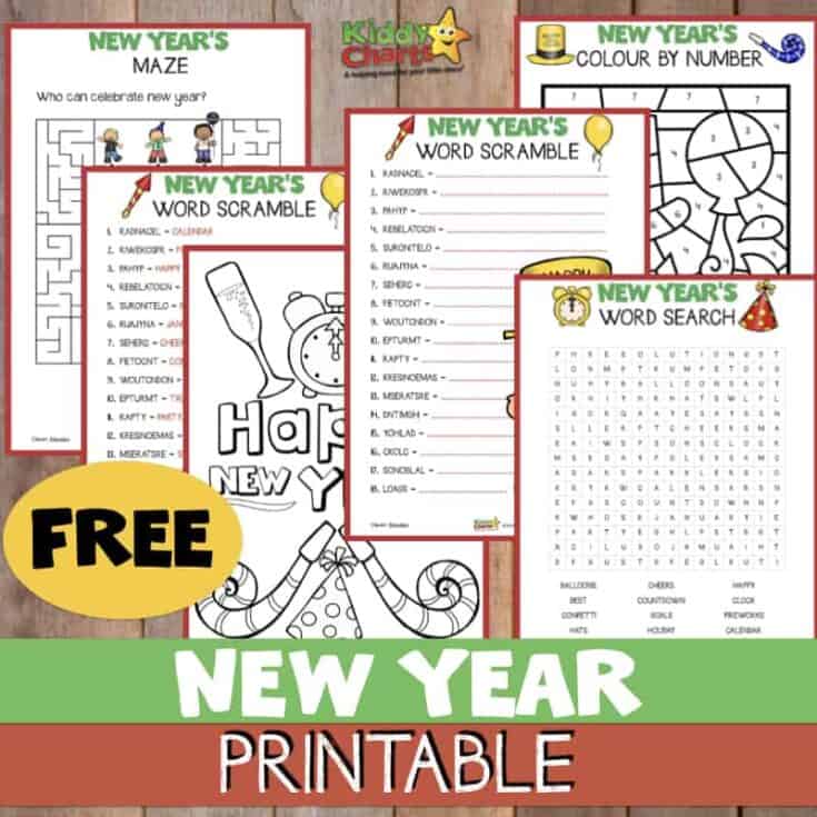 Image for New Year activities with kids: Free printables pack