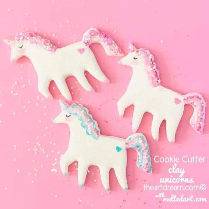 Image for Cookie Cutter Clay Unicorns - Red Ted Art - Make crafting with kids easy & fun