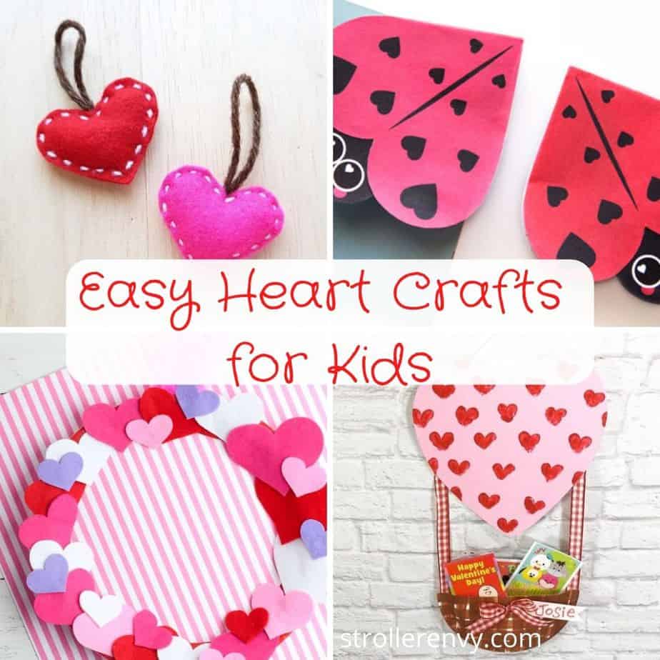 heart crafts for kids collage