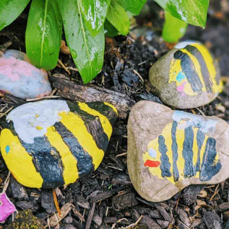 Image for Painted Rock Bees | Bumble Bee Art Preschool Age