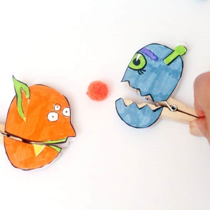 Image for Feed the Monster Fine Motor Activity with Clothespin Puppets