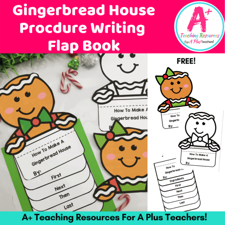Image for FREE Gingerbread House Christmas Procedure Writing For Kids