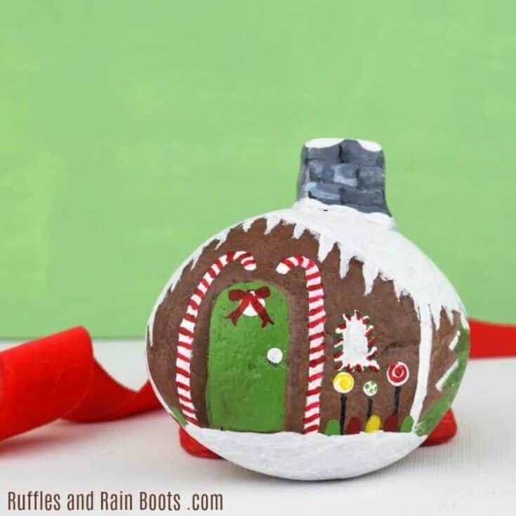 Image for Gingerbread House Rock Painting Idea