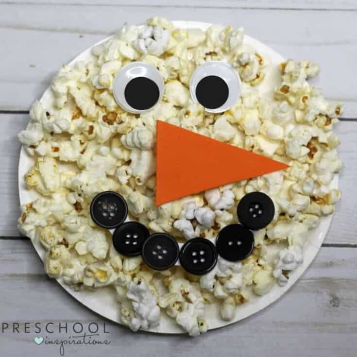 Image for Paper Plate Snowman Craft with a Popcorn Twist