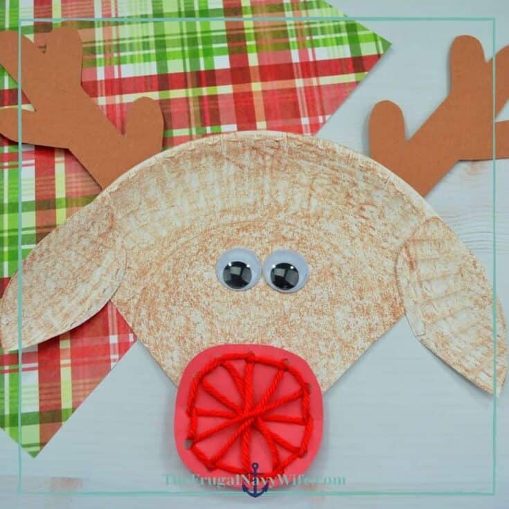 Image for Reindeer Paper Plate Lacing Activity for Kids