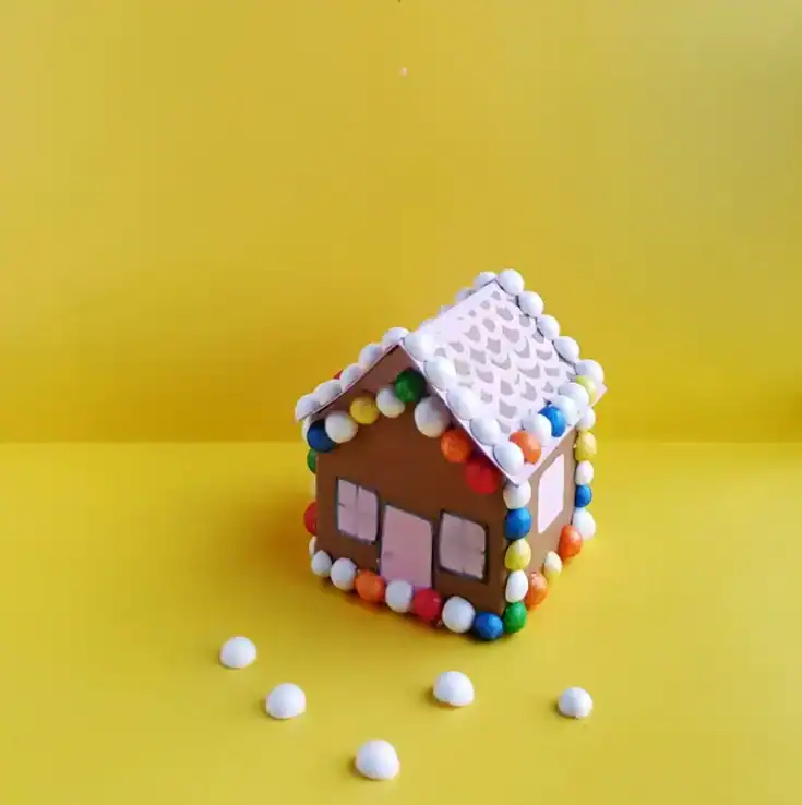 Image for Gingerbread House Craft from Paper – Free Printable Template
