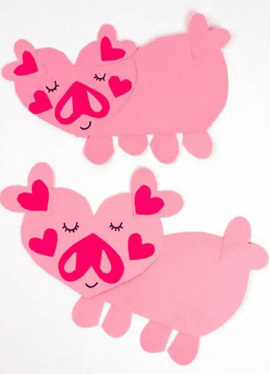 Image for Easy Paper Heart Pigs