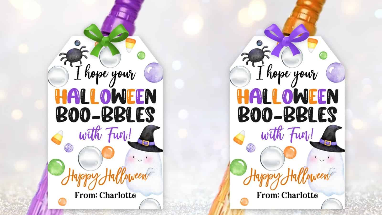 Halloween Bubbles Printable Tag