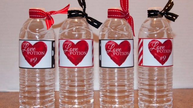 Love Potion Printable Water Bottle Wrappers