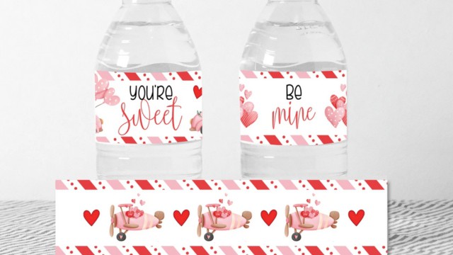 Valentine's Bottle Wrappers With Trucks Or Balloons
