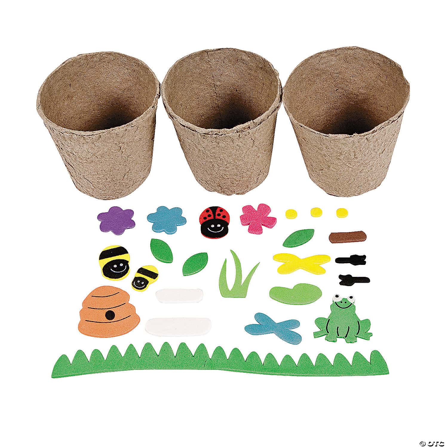 Mini Papier-Mâché Garden Pots