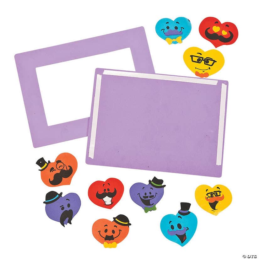 Mustache Heart Picture Frame Magnet Kit