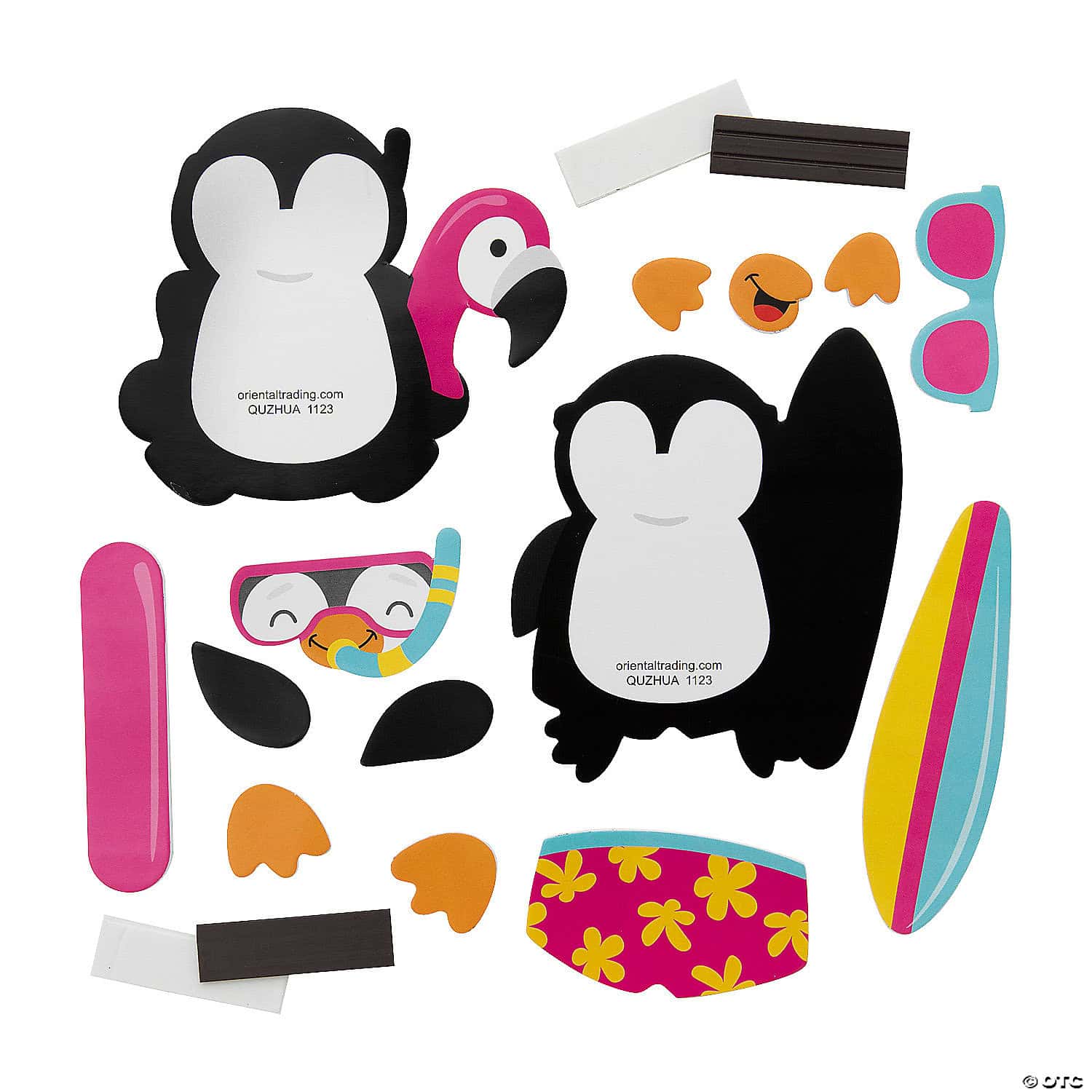 Silly Summer Penguin Decorative Magnets