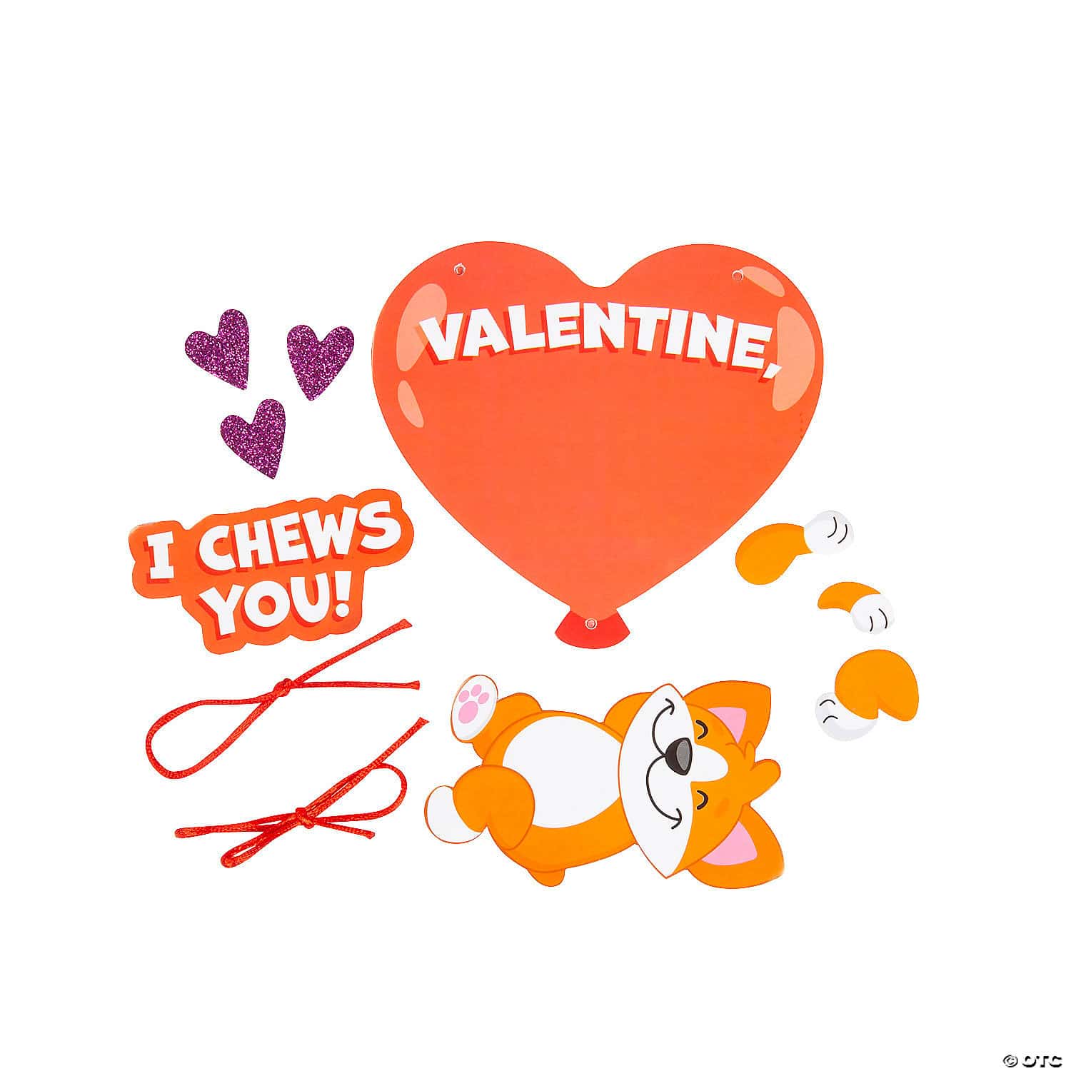 Corgi Valentine Heart Balloon Craft Kit