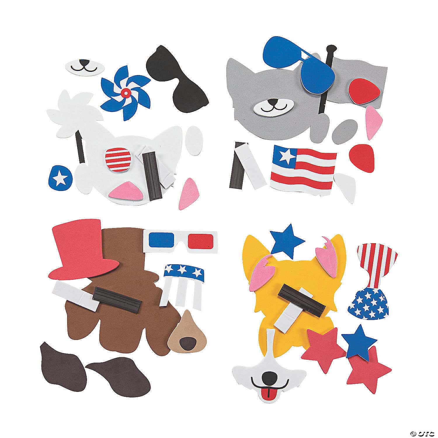 Patriotic Pets Foam Magnet Craft Kit