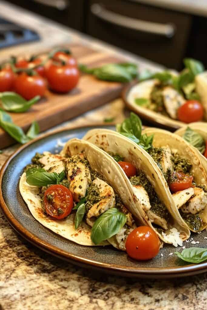 Weeknight Dinner Win: Pesto Chicken and Tomato Tacos 3