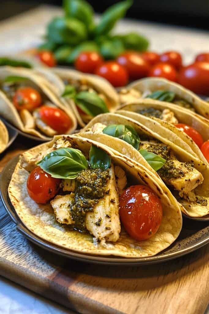 Weeknight Dinner Win: Pesto Chicken and Tomato Tacos