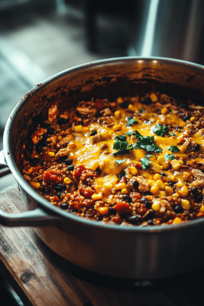 Simple, Cheesy, Delicious: One-Pot Chicken Enchilada Quinoa Bake 3 Simple, Cheesy, Delicious: One-Pot Chicken Enchilada Quinoa Bake 3
