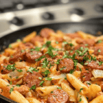 Weeknight Savior: One-Pot Creamy Cajun Sausage and Pasta Skillet