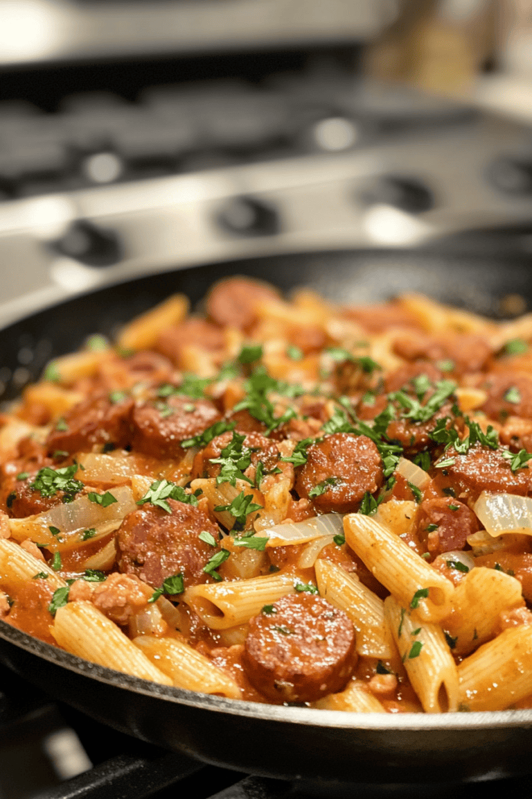 Weeknight Savior: One-Pot Creamy Cajun Sausage and Pasta Skillet