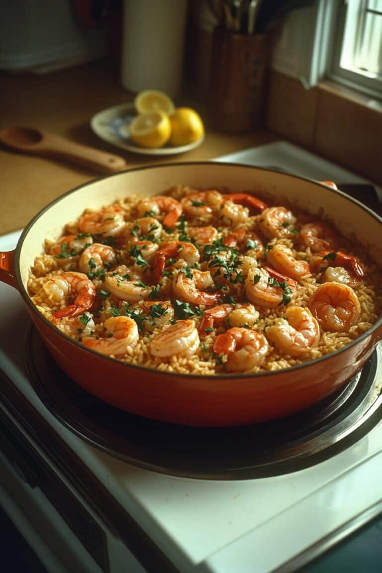 No Mess, All Flavor: One-Pot Garlic Butter Shrimp and Rice Magic