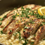 Dinner in a Flash: One-Pot Lemon Garlic Parmesan Risotto with Chicken