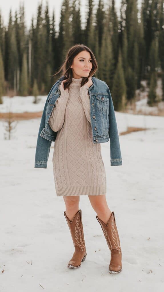 Western Winter Dress Outfits for Rustic Charm 7
