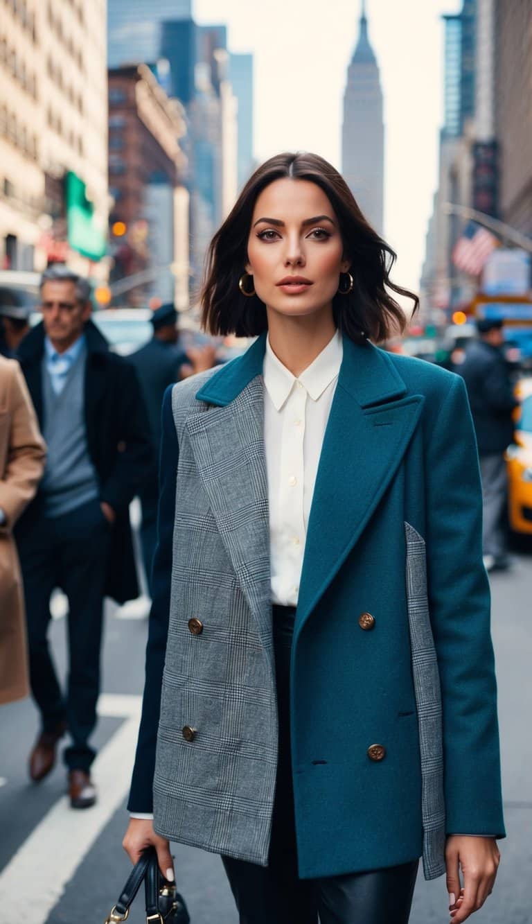 14 New York-Inspired Outfit Ideas for Urban Flair That Will Transform Your Style! 2 A bustling city street with diverse fashion styles, from trendy to classic, with iconic New York landmarks in the background