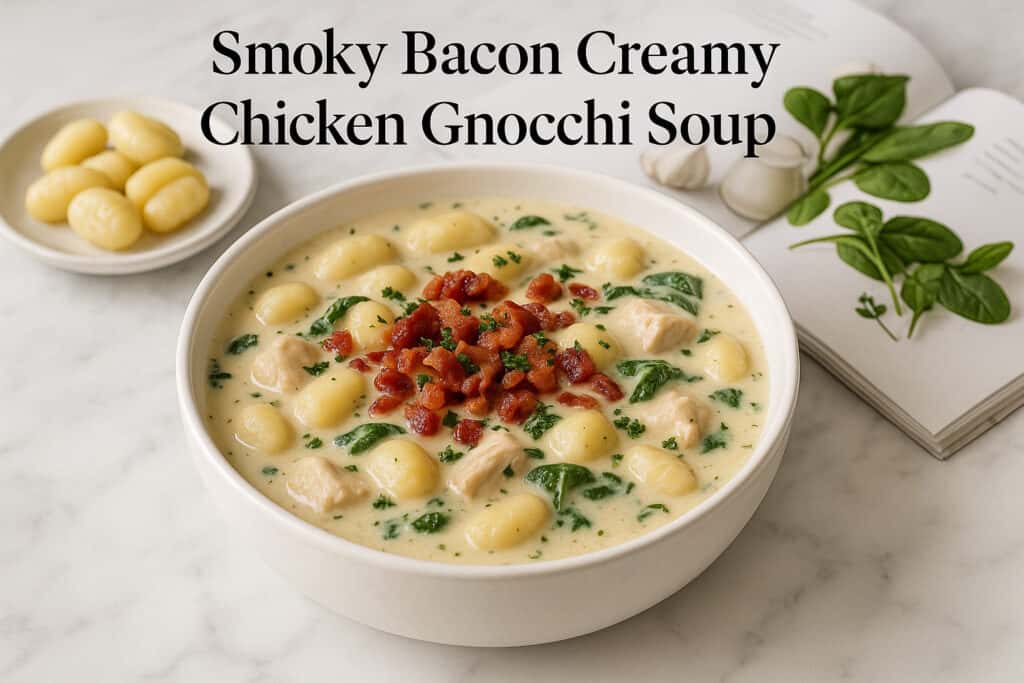 Smoky Bacon Creamy Chicken Gnocchi Soup – The BEST Chicken Soup!