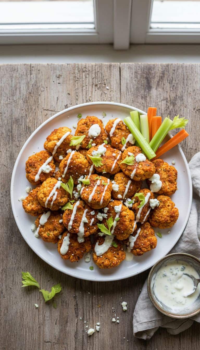 Air Fryer Buffalo Cauliflower Bite Appetizers