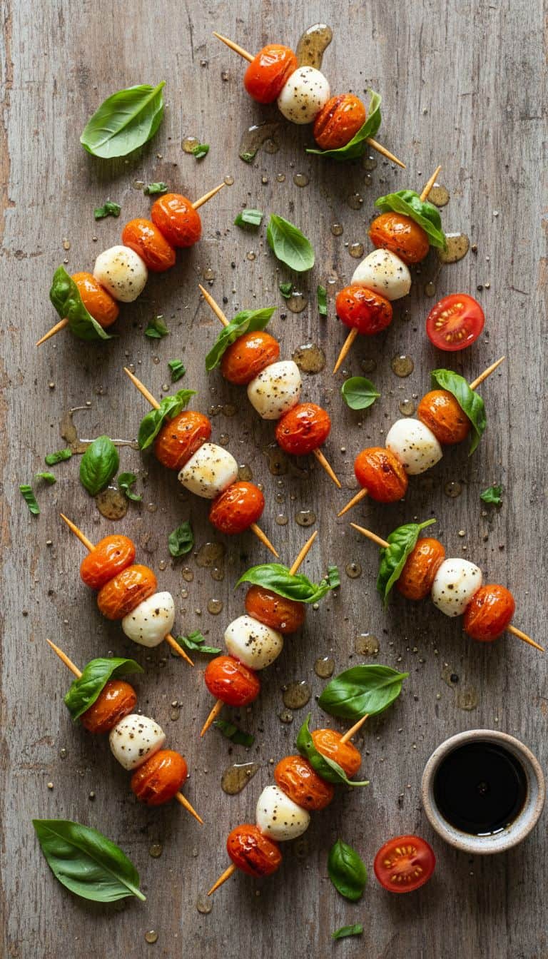 Air Fryer Caprese Skewer Appetizers