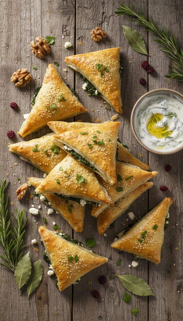 Air Fryer Spanakopita Triangle Holiday Appetizers