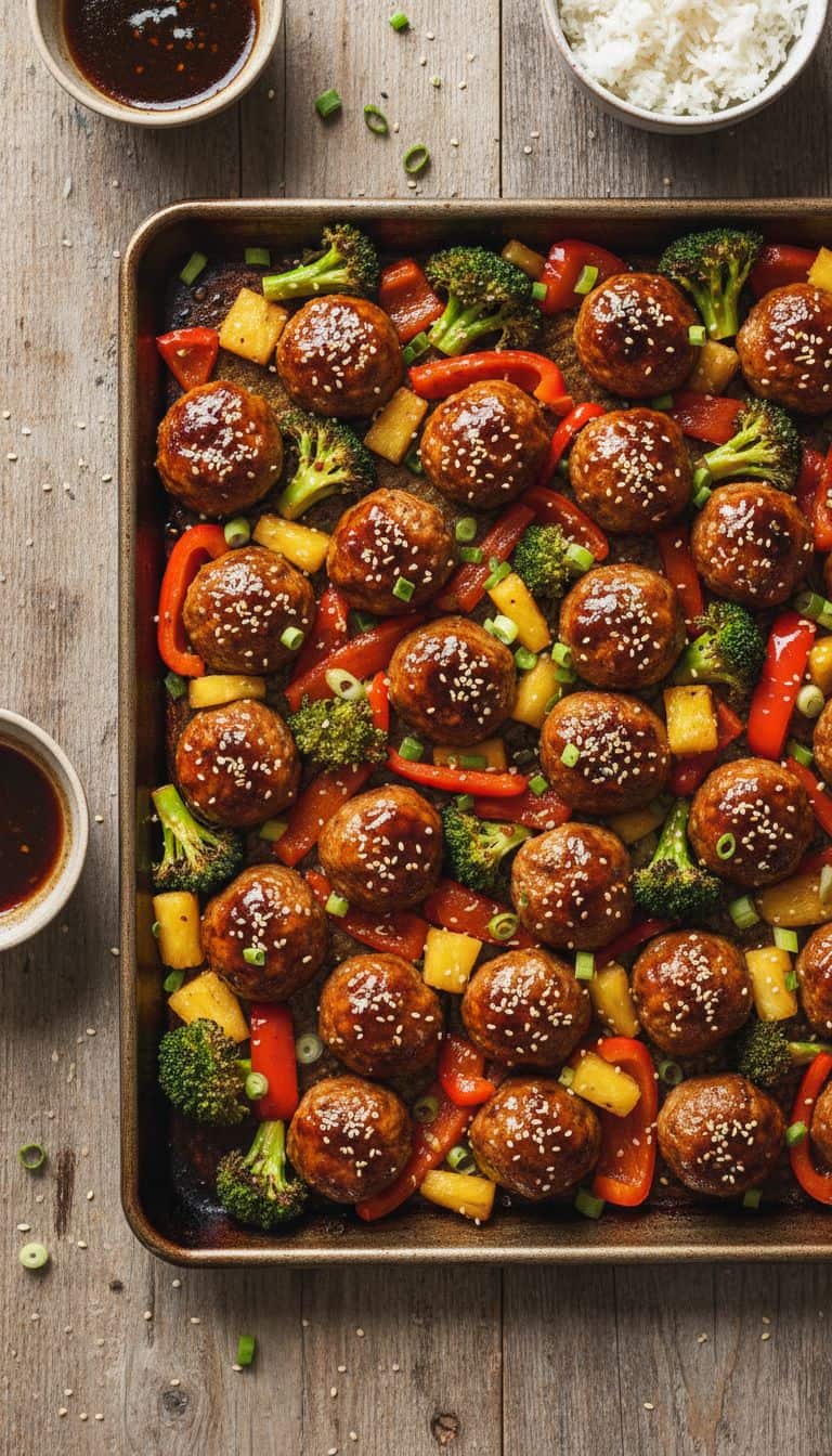 30 Sheet Pan Dinners Ready in 30 Minutes 79 Asian Glazed Meatball Sheet Pan Dinner