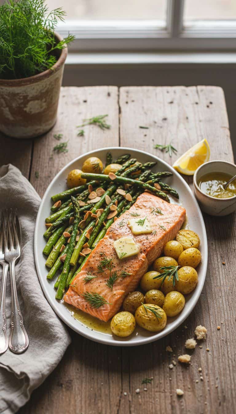 Baked Salmon with Butter Comfort Food Dinner