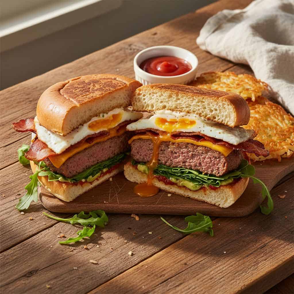 Breakfast Hot Sandwich with Sausage