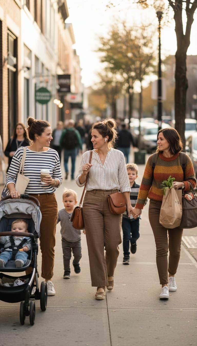 Brown Pants with Striped Top Outfit