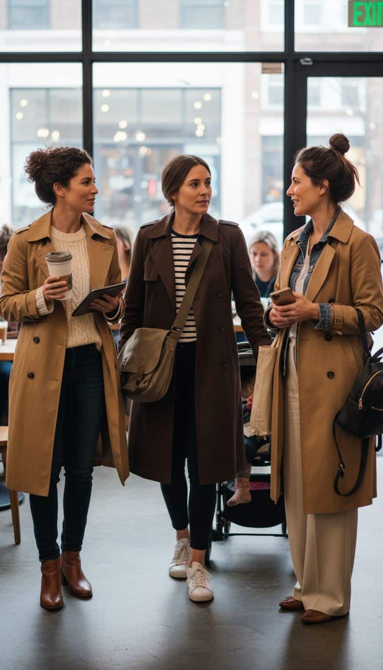 Brown Trench Coat Layered Outfit