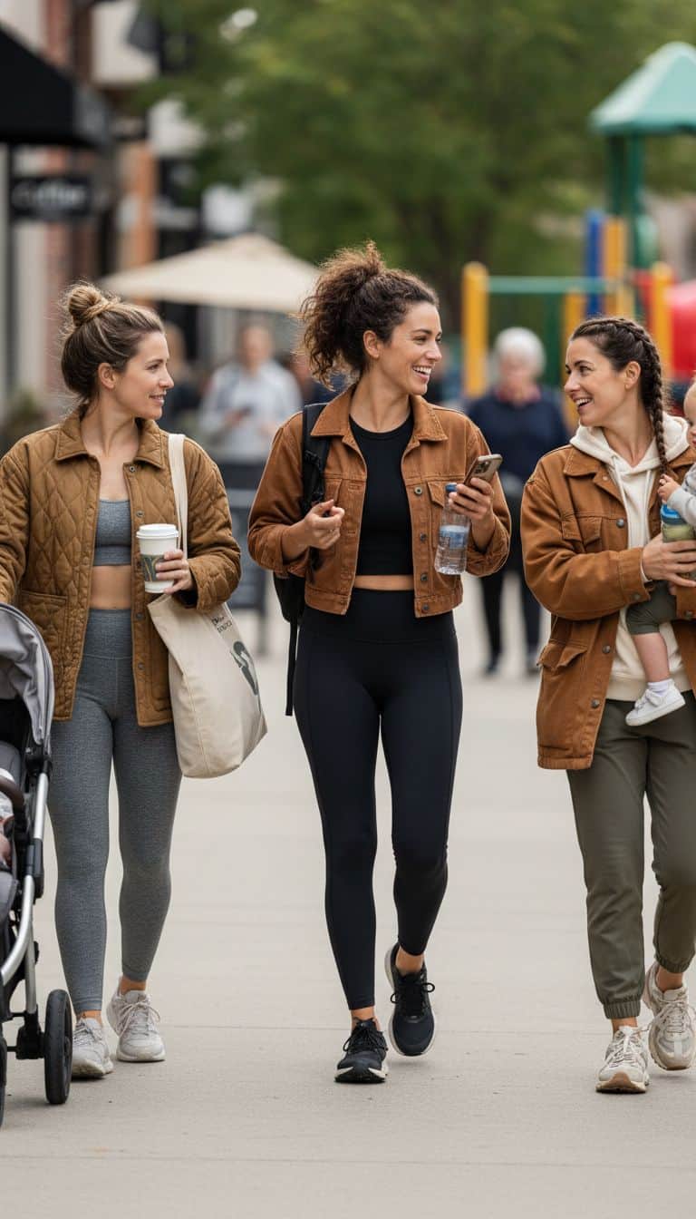 Brown Utility Jacket Athleisure Outfit