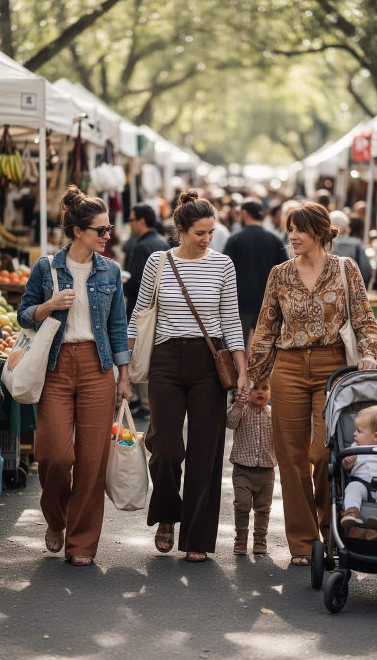 Brown Wide Leg Pants Outfit