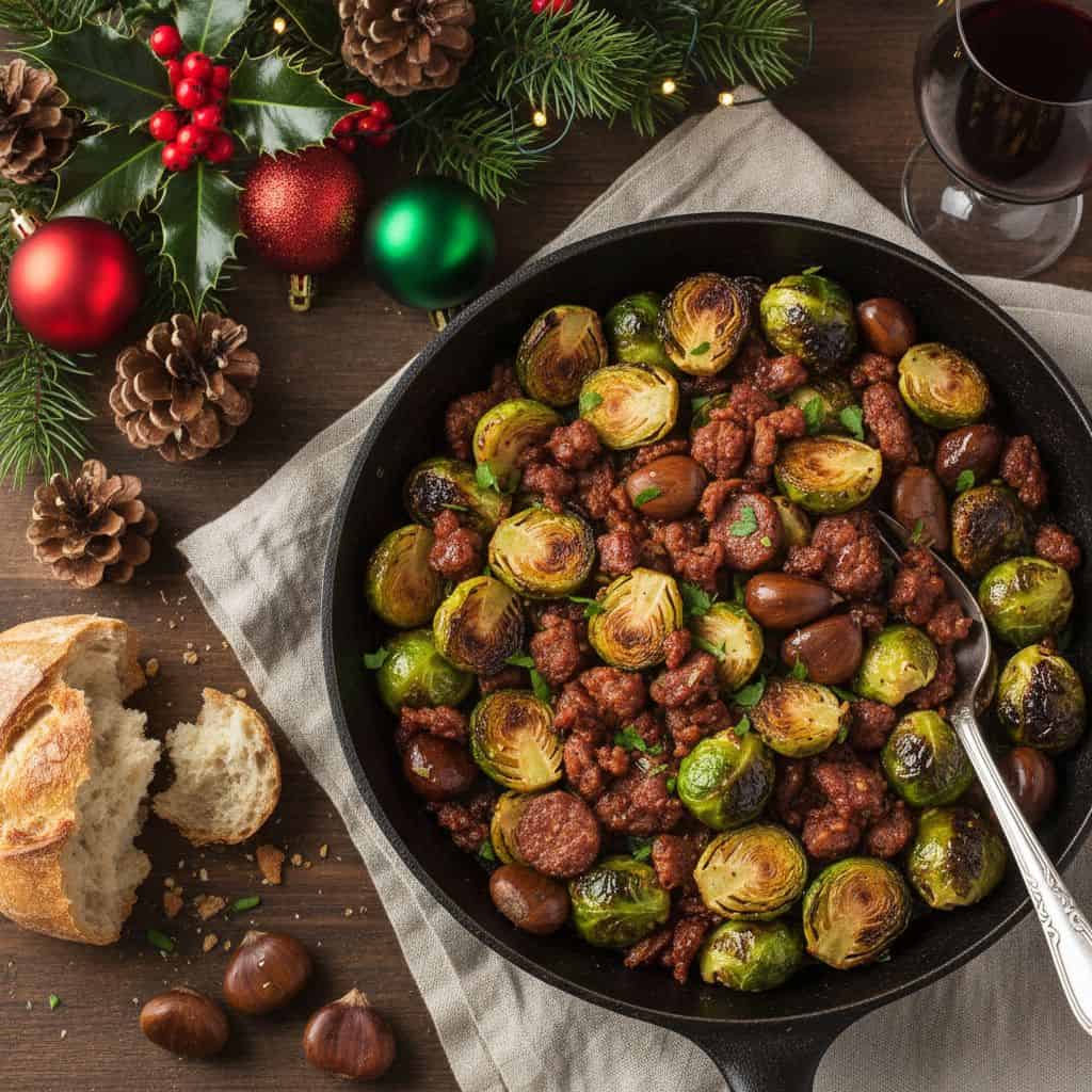 10 Jamie Oliver Christmas Recipes to Add a Touch of British Charm to Your Holiday Table 22 Brussels Sprouts Chestnuts Chorizo