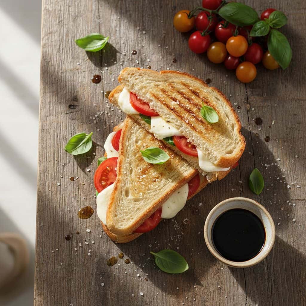 Caprese Hot Sandwich with Mozzarella