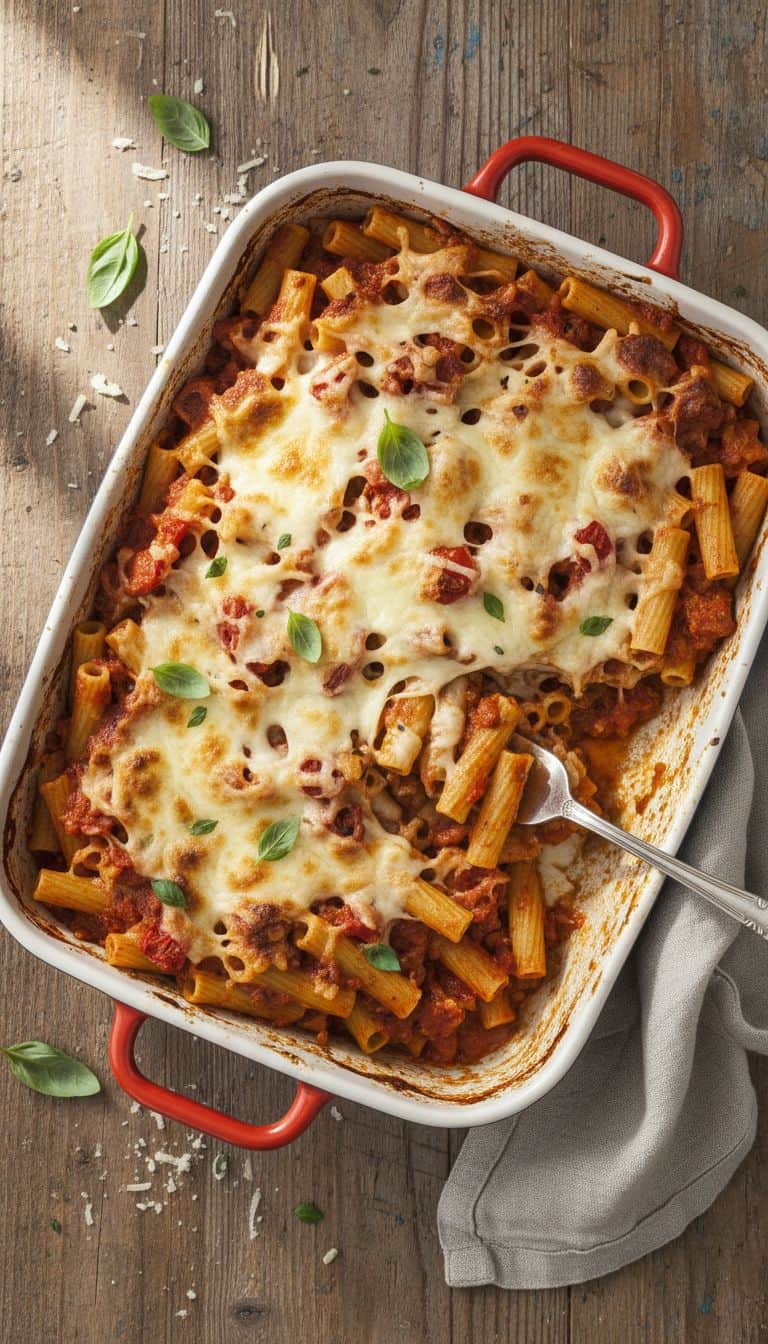 Cheesy Baked Ziti Comfort Food Dinner