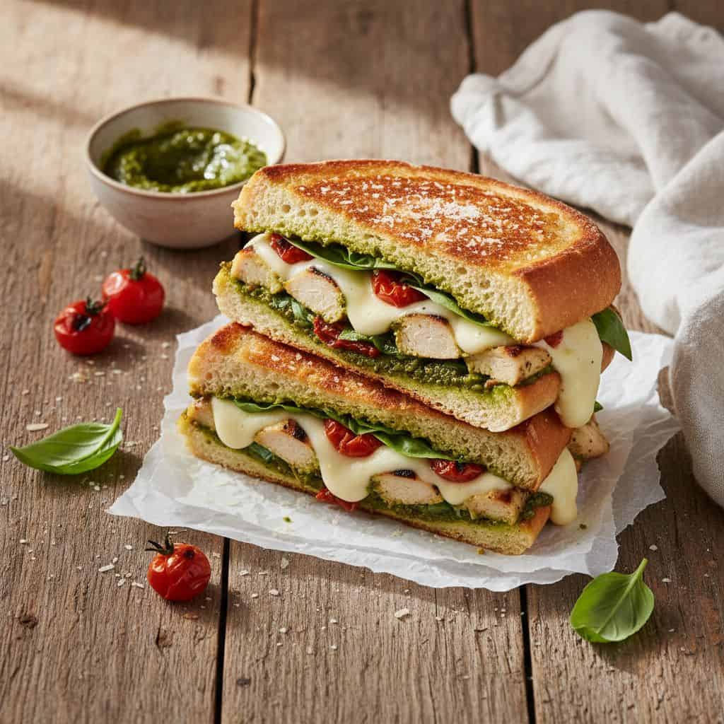 Chicken Pesto Hot Sandwich