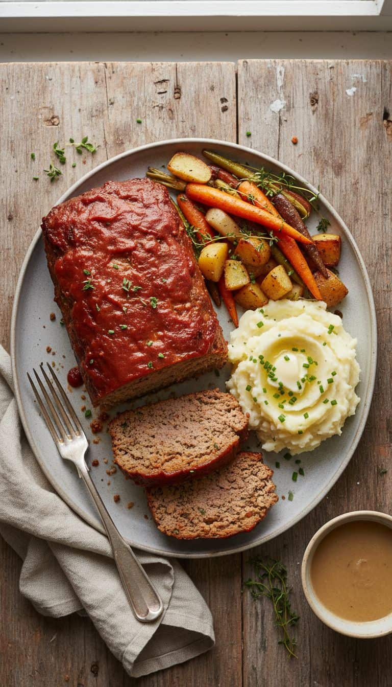 Classic Beef Meatloaf Comfort Food Dinner