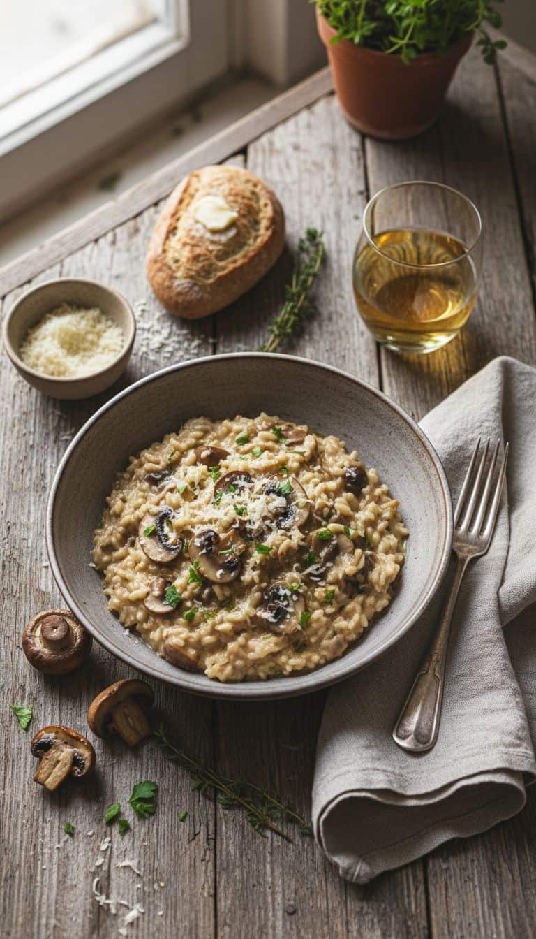 Creamy Mushroom Risotto Comfort Food Dinner