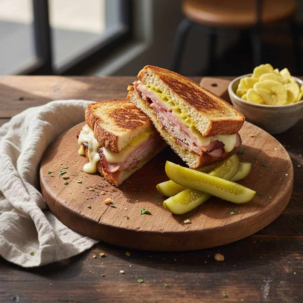 Cuban Hot Sandwich with Pickles
